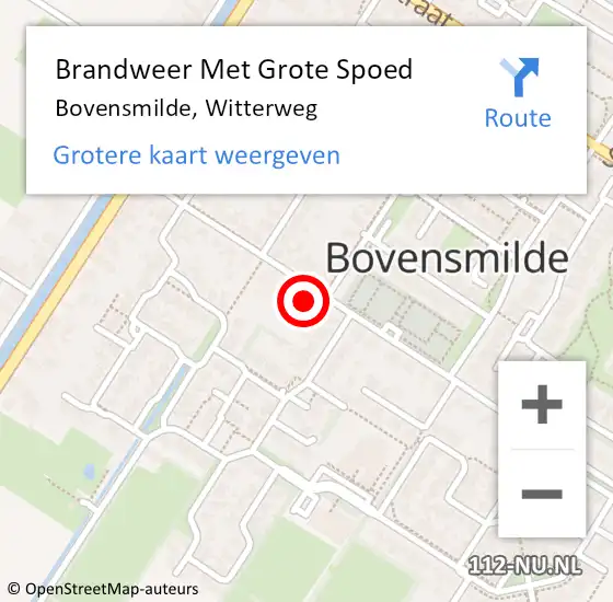 Locatie op kaart van de 112 melding: Brandweer Met Grote Spoed Naar Bovensmilde, Witterweg op 22 september 2023 11:27