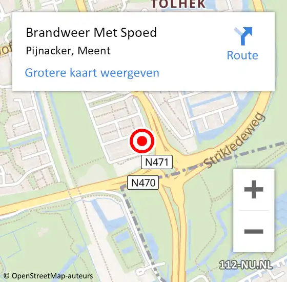 Locatie op kaart van de 112 melding: Brandweer Met Spoed Naar Pijnacker, Meent op 22 september 2023 11:58