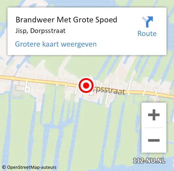 Locatie op kaart van de 112 melding: Brandweer Met Grote Spoed Naar Jisp, Dorpsstraat op 9 september 2014 03:40