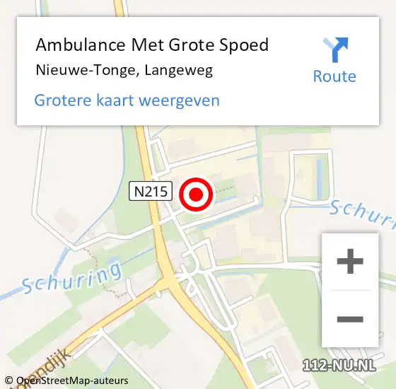 Locatie op kaart van de 112 melding: Ambulance Met Grote Spoed Naar Nieuwe-Tonge, Langeweg op 22 september 2023 12:24