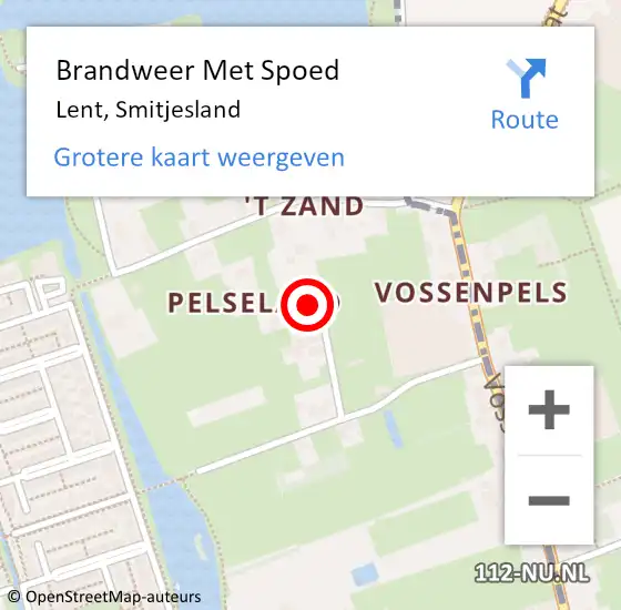 Locatie op kaart van de 112 melding: Brandweer Met Spoed Naar Lent, Smitjesland op 22 september 2023 12:30