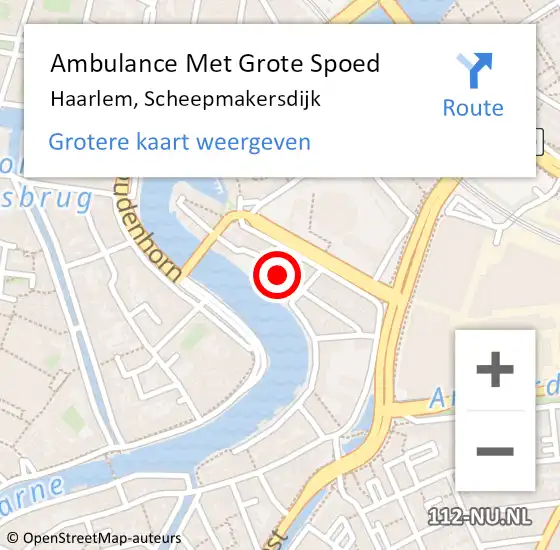 Locatie op kaart van de 112 melding: Ambulance Met Grote Spoed Naar Haarlem, Scheepmakersdijk op 22 september 2023 12:35