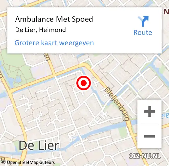 Locatie op kaart van de 112 melding: Ambulance Met Spoed Naar De Lier, Heimond op 22 september 2023 12:46