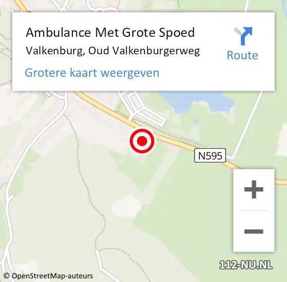 Locatie op kaart van de 112 melding: Ambulance Met Grote Spoed Naar Valkenburg, Oud Valkenburgerweg op 9 september 2014 03:53