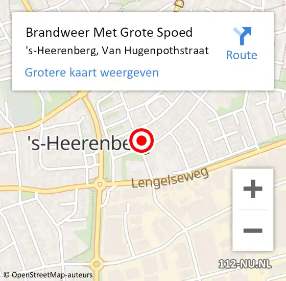 Locatie op kaart van de 112 melding: Brandweer Met Grote Spoed Naar 's-Heerenberg, Van Hugenpothstraat op 22 september 2023 13:16