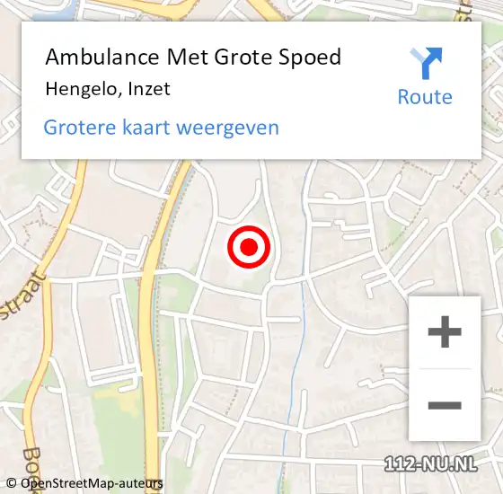 Locatie op kaart van de 112 melding: Ambulance Met Grote Spoed Naar Hengelo, Drijvershof op 9 september 2014 04:50