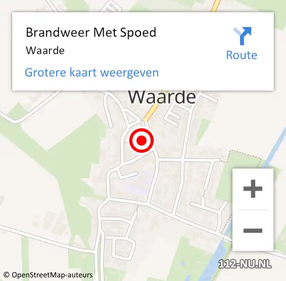 Locatie op kaart van de 112 melding: Brandweer Met Spoed Naar Waarde op 22 september 2023 14:11