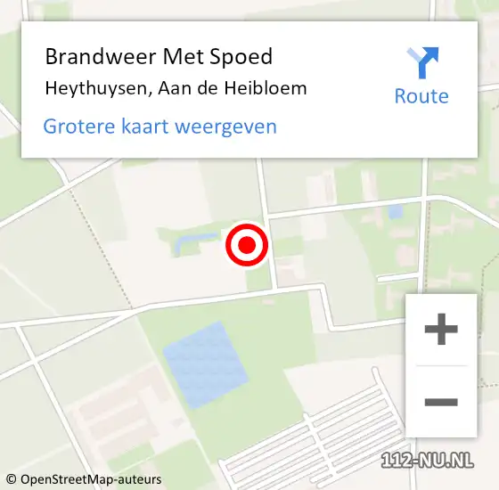 Locatie op kaart van de 112 melding: Brandweer Met Spoed Naar Heythuysen, Aan de Heibloem op 22 september 2023 14:13