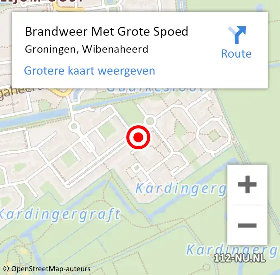 Locatie op kaart van de 112 melding: Brandweer Met Grote Spoed Naar Groningen, Wibenaheerd op 22 september 2023 14:30