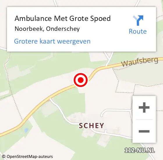 Locatie op kaart van de 112 melding: Ambulance Met Grote Spoed Naar Noorbeek, Onderschey op 9 september 2014 05:06