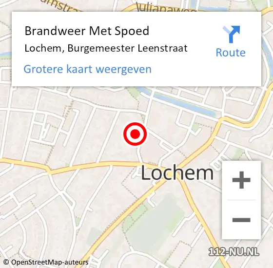 Locatie op kaart van de 112 melding: Brandweer Met Spoed Naar Lochem, Burgemeester Leenstraat op 22 september 2023 14:54