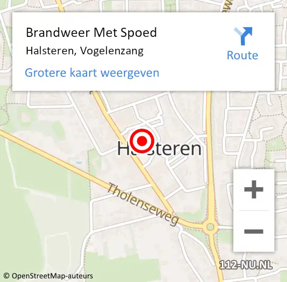 Locatie op kaart van de 112 melding: Brandweer Met Spoed Naar Halsteren, Vogelenzang op 22 september 2023 14:58