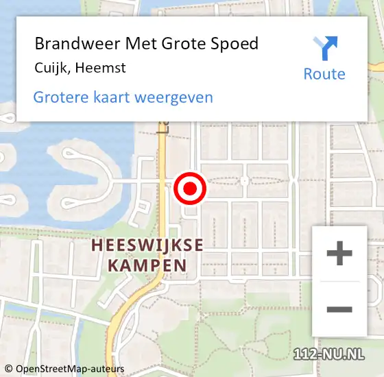 Locatie op kaart van de 112 melding: Brandweer Met Grote Spoed Naar Cuijk, Heemst op 22 september 2023 15:19