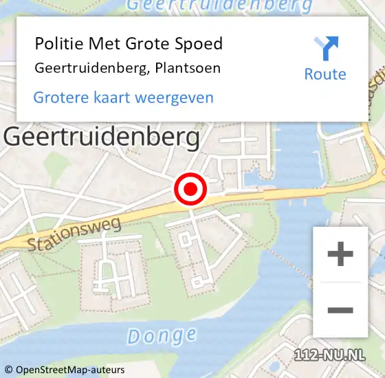 Locatie op kaart van de 112 melding: Politie Met Grote Spoed Naar Geertruidenberg, Plantsoen op 22 september 2023 15:40