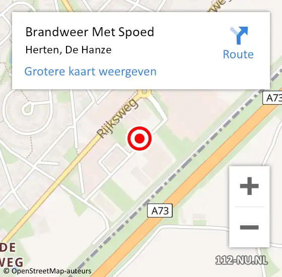 Locatie op kaart van de 112 melding: Brandweer Met Spoed Naar Herten, De Hanze op 22 september 2023 16:04