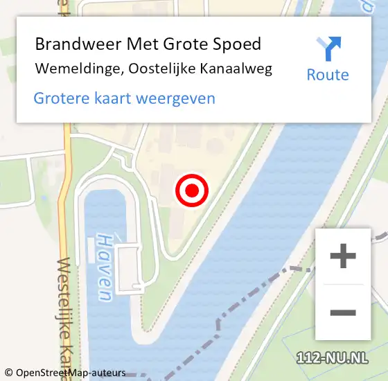 Locatie op kaart van de 112 melding: Brandweer Met Grote Spoed Naar Wemeldinge, Oostelijke Kanaalweg op 22 september 2023 17:02