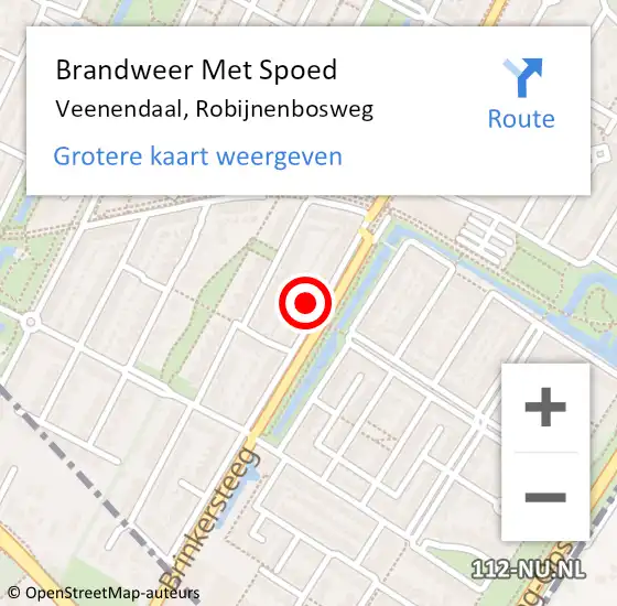 Locatie op kaart van de 112 melding: Brandweer Met Spoed Naar Veenendaal, Robijnenbosweg op 22 september 2023 17:18