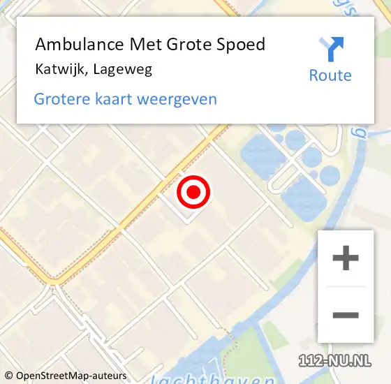 Locatie op kaart van de 112 melding: Ambulance Met Grote Spoed Naar Katwijk, Lageweg op 22 september 2023 17:50