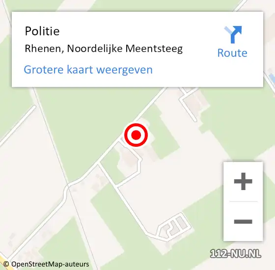 Locatie op kaart van de 112 melding: Politie Rhenen, Noordelijke Meentsteeg op 22 september 2023 18:09