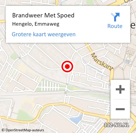 Locatie op kaart van de 112 melding: Brandweer Met Spoed Naar Hengelo, Emmaweg op 22 september 2023 18:12