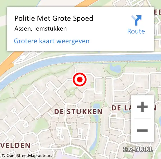 Locatie op kaart van de 112 melding: Politie Met Grote Spoed Naar Assen, Iemstukken op 22 september 2023 18:41