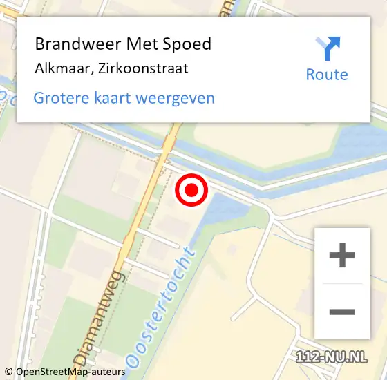 Locatie op kaart van de 112 melding: Brandweer Met Spoed Naar Alkmaar, Zirkoonstraat op 22 september 2023 19:05