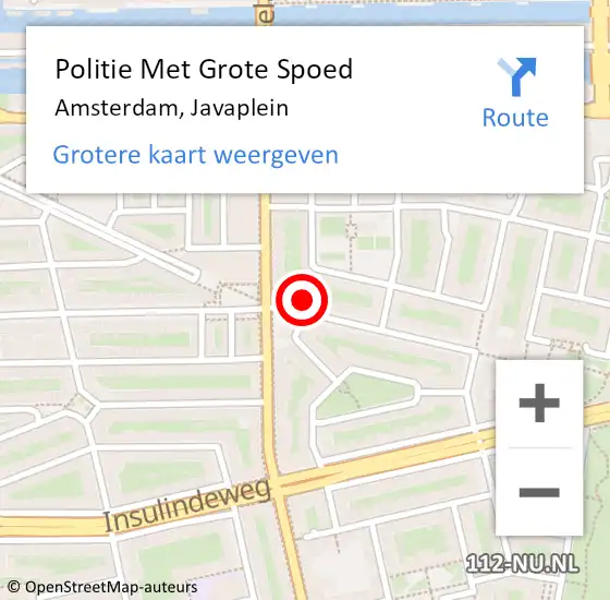 Locatie op kaart van de 112 melding: Politie Met Grote Spoed Naar Amsterdam, Javaplein op 22 september 2023 19:10