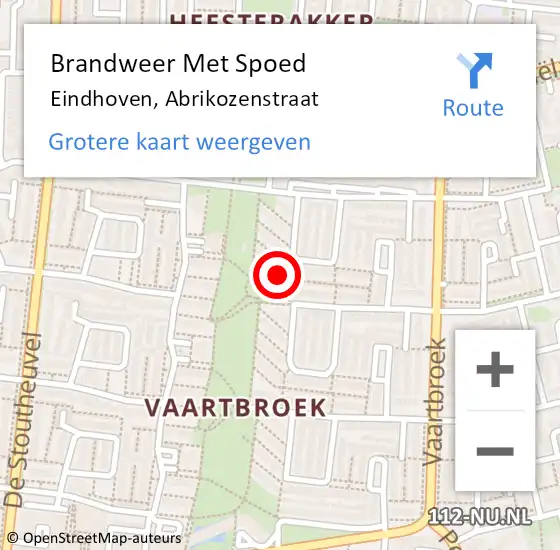 Locatie op kaart van de 112 melding: Brandweer Met Spoed Naar Eindhoven, Abrikozenstraat op 22 september 2023 21:09