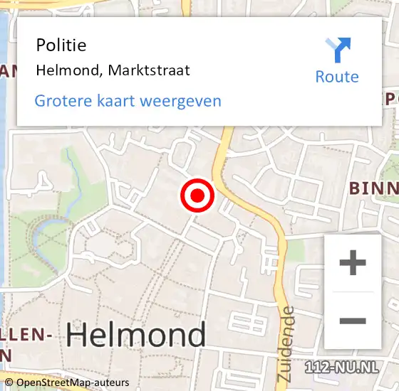 Locatie op kaart van de 112 melding: Politie Helmond, Marktstraat op 22 september 2023 21:57