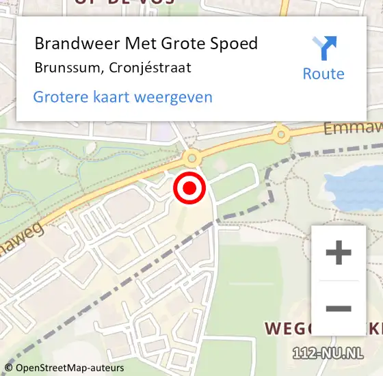 Locatie op kaart van de 112 melding: Brandweer Met Grote Spoed Naar Brunssum, Cronjéstraat op 22 september 2023 22:13