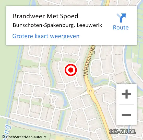 Locatie op kaart van de 112 melding: Brandweer Met Spoed Naar Bunschoten-Spakenburg, Leeuwerik op 22 september 2023 23:27