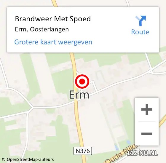 Locatie op kaart van de 112 melding: Brandweer Met Spoed Naar Erm, Oosterlangen op 22 september 2023 23:28