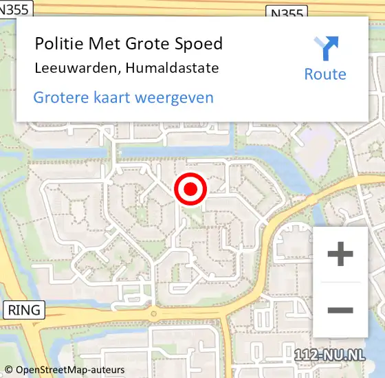 Locatie op kaart van de 112 melding: Politie Met Grote Spoed Naar Leeuwarden, Humaldastate op 23 september 2023 01:06