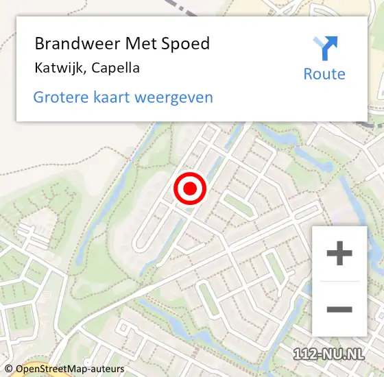 Locatie op kaart van de 112 melding: Brandweer Met Spoed Naar Katwijk, Capella op 23 september 2023 02:02