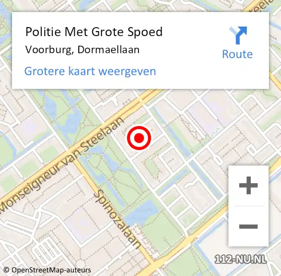 Locatie op kaart van de 112 melding: Politie Met Grote Spoed Naar Voorburg, Dormaellaan op 23 september 2023 02:04