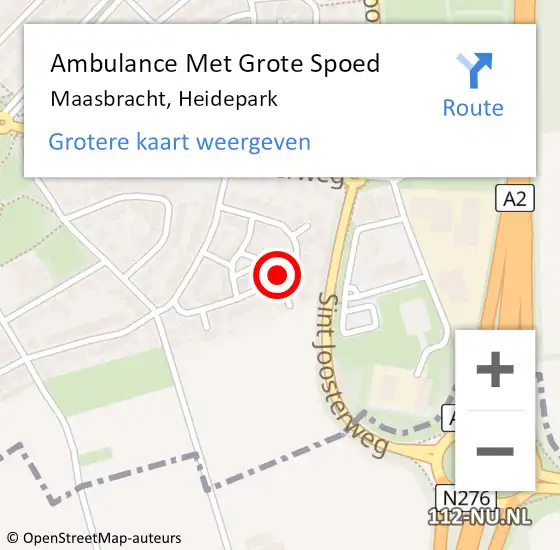 Locatie op kaart van de 112 melding: Ambulance Met Grote Spoed Naar Maasbracht, Heidepark op 23 september 2023 05:19