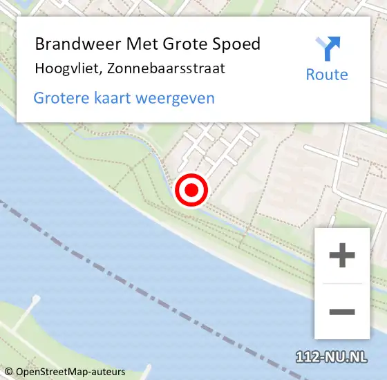 Locatie op kaart van de 112 melding: Brandweer Met Grote Spoed Naar Hoogvliet, Zonnebaarsstraat op 23 september 2023 06:40