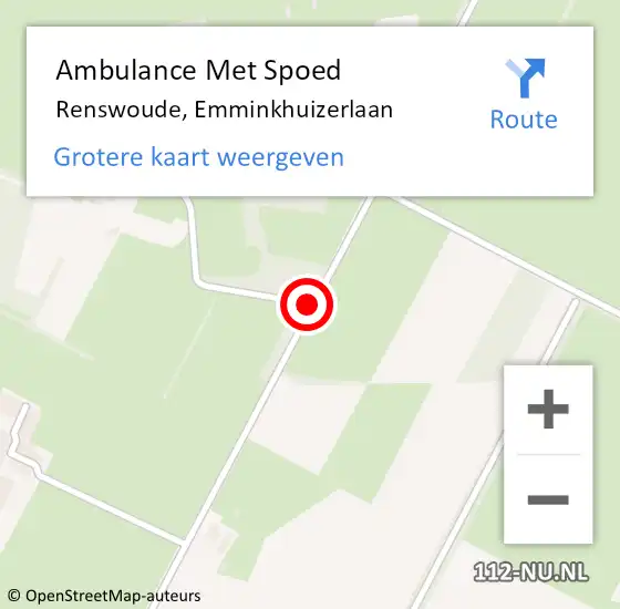 Locatie op kaart van de 112 melding: Ambulance Met Spoed Naar Renswoude, Emminkhuizerlaan op 14 oktober 2013 02:05