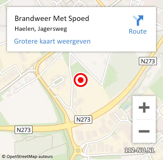 Locatie op kaart van de 112 melding: Brandweer Met Spoed Naar Haelen, Jagersweg op 23 september 2023 07:10