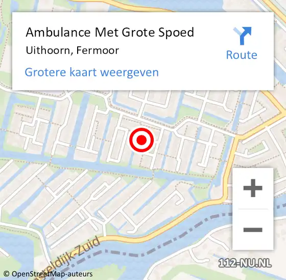 Locatie op kaart van de 112 melding: Ambulance Met Grote Spoed Naar Uithoorn, Fermoor op 23 september 2023 07:45