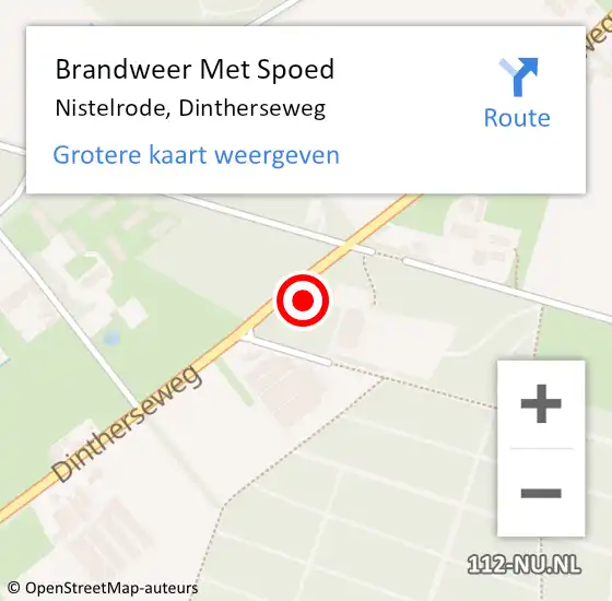 Locatie op kaart van de 112 melding: Brandweer Met Spoed Naar Nistelrode, Dintherseweg op 23 september 2023 08:57