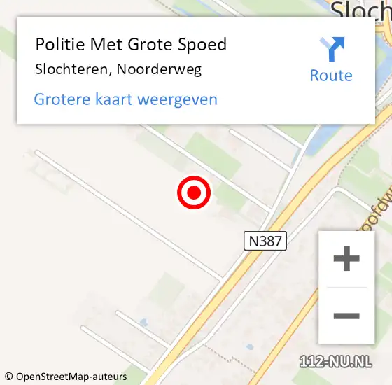 Locatie op kaart van de 112 melding: Politie Met Grote Spoed Naar Slochteren, Noorderweg op 23 september 2023 09:30
