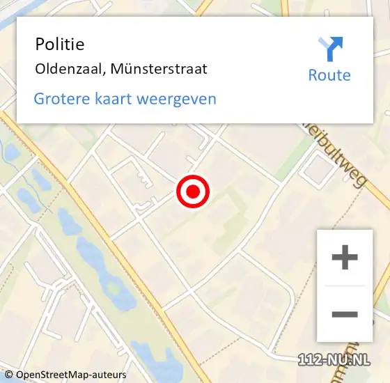 Locatie op kaart van de 112 melding: Politie Oldenzaal, Münsterstraat op 23 september 2023 09:30