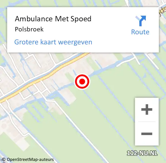 Locatie op kaart van de 112 melding: Ambulance Met Spoed Naar Polsbroek op 23 september 2023 09:33