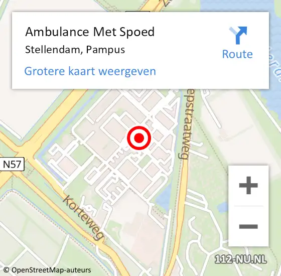 Locatie op kaart van de 112 melding: Ambulance Met Spoed Naar Stellendam, Pampus op 23 september 2023 09:48