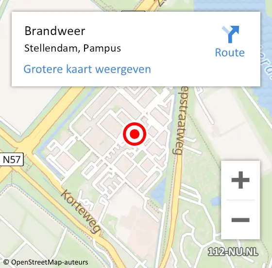 Locatie op kaart van de 112 melding: Brandweer Stellendam, Pampus op 23 september 2023 10:27