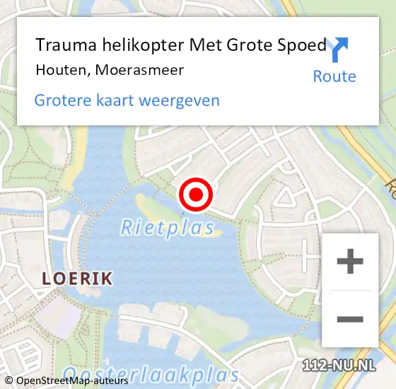 Locatie op kaart van de 112 melding: Trauma helikopter Met Grote Spoed Naar Houten, Moerasmeer op 23 september 2023 10:28