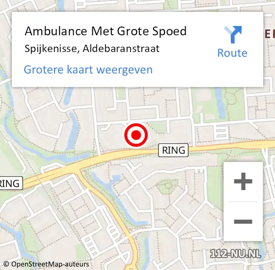 Locatie op kaart van de 112 melding: Ambulance Met Grote Spoed Naar Spijkenisse, Aldebaranstraat op 23 september 2023 10:29