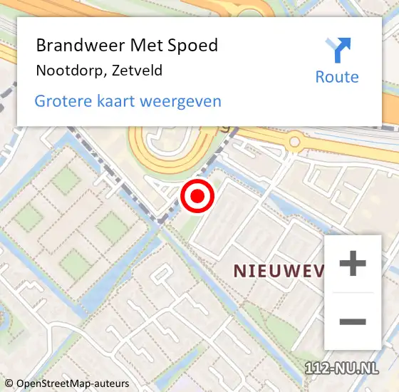 Locatie op kaart van de 112 melding: Brandweer Met Spoed Naar Nootdorp, Zetveld op 23 september 2023 10:52