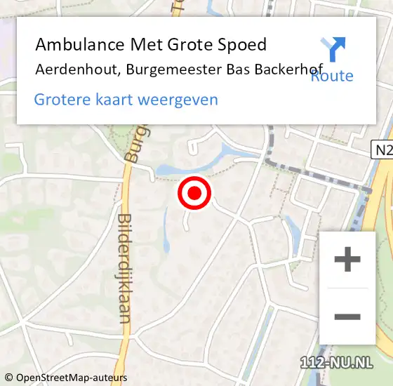 Locatie op kaart van de 112 melding: Ambulance Met Grote Spoed Naar Aerdenhout, Burgemeester Bas Backerhof op 23 september 2023 11:00